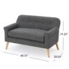 Classic Loveseat With Rolled Armrests And Button Tufting - Gray - Image 3