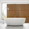 Freestanding Decorative Privacy Screen For Deck Balcony Patio, Metal Privacy - Brown - Image 9