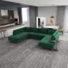 Brooke - U Shape Corner Sofa - Green - Image 9