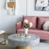 Unique Capiz Coffee Table & Pedestal Base - Multi - Image 11