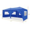 10'X20' Folding Canopy With 6 Removable Sidewalls Outdoor Event Shelter UPF 50+ Gazebo Portable Tents For Parties Beach Camping Wedding Ez Pop Up Canopy - Blue - Image 5