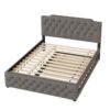 Queen Size Upholstered Platform Bed With Twin Size Trundle And 2 Sets Of USB Ports On Each Side - Gray - Image 5