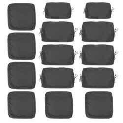 14 Pack Cushion Covers For 7 Piece Wicker Rattan Sectional Sofa (6 Seater), Outdoor Seat And Back Slipcovers With Zippers - Gray