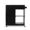 Lanier - Kitchen Cart With Wheels - Black - Image 3