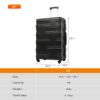 Luggage With Tsa Lock Spinner Wheels Hardside Expandable Luggage Travel Suitcase Check In Luggage ABS 24" - Black - Image 9