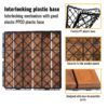 30 Piece Interlocking Deck Tiles Striped Pattern, Square Acacia Hardwood Outdoor Flooring For Patio, Bancony, Pool Side - Brown - Image 28