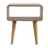 Curved Open Bedside Table - Brown Oak - Image 4