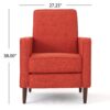 Macedonia - Mid Century Modern Button Tufted Fabric Recliner - Orange - Image 10