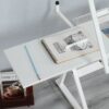 Adjustable Tempered Glass Drafting Printing Table With Chair - White - Image 7