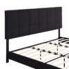 King Size Upholstered Platform Bed Frame With Linen Fabric Headboard, No Box Spring Needed, Wood Slat Support - Black - Image 9