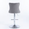 Swivel Velvet Barstools Adjusatble Seat Height From 25-33", Modern Upholstered Chrome Base Bar Stools With Backs Comfortable Tufted For Home Pub And Kitchen Island (Set of 2) - Gray - Image 7