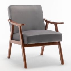 Accent Chair, Classic Mid Century Modern For Extra Seating - Gray