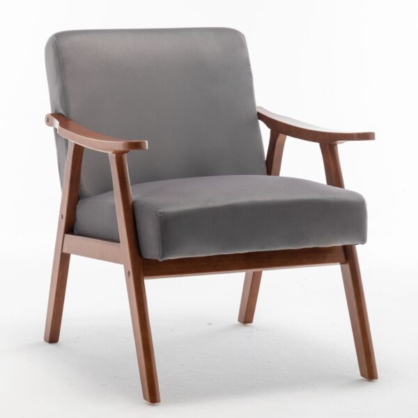 Accent Chair, Classic Mid Century Modern For Extra Seating - Gray
