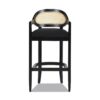 Americana - Mid-Century Modern Cane Back Bar Stool - Jet Black - Image 4