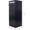 Large Steel Freestanding Floor Parcel Package Drop With Locking Letterbox Drop Mail Box With Multi Compartments - Black - Image 5
