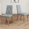 Modern Light Luxury Dining Chair With Electroplated Chair Legs (Set of 2) - Gray - Image 4