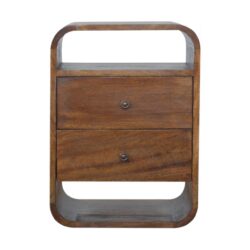 Curve 2 Drawer Nightstand - Brown