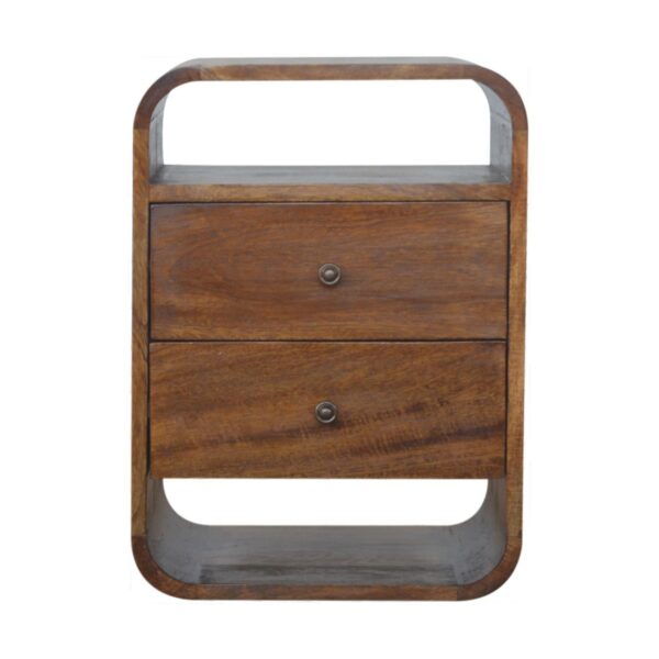 Curve 2 Drawer Nightstand - Brown