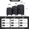 Expandable Hardshell Suitcase Double Spinner Wheels Pp Luggage Sets Lightweight Durable Suitcase With Tsa Lock, 3 Piece Set (20/24/28) - Black - Image 2