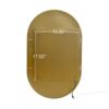 Oval Medicine Cabinet Mirror Bathroom Mirror With Storage Wall Mounted Medicine Mirror Cabinet With LED - Golden - Image 8