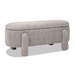 Hugo - Oval Fully Upholstered Storage Bench - Brown