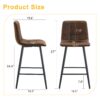Techno Fabric Bar Chair (Set of 2) Comfortable - Brown / Black - Image 3