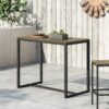 Ernesto - Outdoor Industrial Acacia Wood Bar Table With Metal Frame - Gray - Image 2