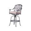 Round 4 Person 42" Long Bar Height Dining Set With Sunbrella Cushions - Gray / Ivory - Image 4