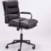 Office Chair Mid Back Desk Chair Modern Excutive Office Chair With Arms And Wheels For Home Office - Black - Image 3