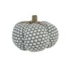 Knite Pumpkin Ornament Decor For Holiday Harvest Festival Fall Festival & Thanksgiving (Set of 2) - White / Gray - Image 5