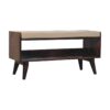 Bench With Mud Linen Seat Pad - Walnut - Image 7