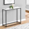 Accent Console Table For Entryway, Contemporary And Modern - White Marble - Image 4