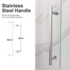 Frameless Single Sliding Shower Door With Bypass Design Clear Tempered Glass - Brushed Nickel - Image 9