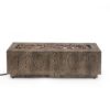 Outdoor 48" Rectangular Iron Propane Fire Pit With 50, 000 Btu - Brown Wood Pattern - Image 13