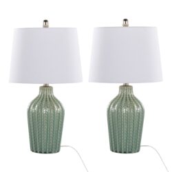 Rockwell - Contemporary Ceramic Table Lamp (Set of 2) - Sage / White