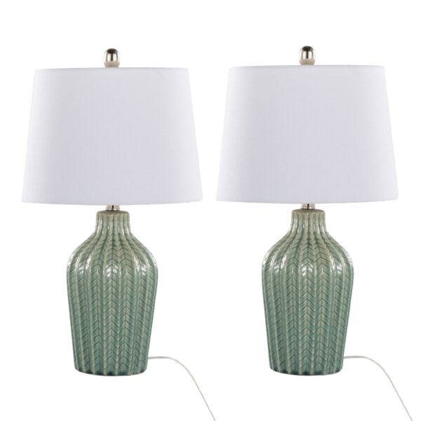 Rockwell - Contemporary Ceramic Table Lamp (Set of 2) - Sage / White