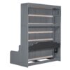 Queen Size Murphy Wall Bed With Cushion, Space Saving - Gray - Image 6