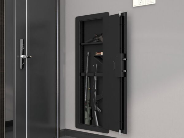 Wall Gun Safe, Gun Safes For Home, Gun Safes & Cabinets, Wall Safes Between The Studs, Quick Access Rifle Safe With Removable Shelf And Digital Keypad - Black
