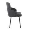 Dahlia - Contemporary Dining Chair (Set of 2) - Black - Fabric - Image 3
