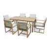 Patio Dining Set Outdoor Dining Table And Chair Set With And Removable Cushions For Patio, Backyard, Garden - Light Teak - Image 22