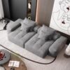 Modern Oversized Modular Sectional Sofa With 2 Chaise Lounge And 2 Armrest, Sparkling Chenille Fabric Soft Cushion Sofa With 4 Pillows, 4 Pieces Diy Combination Tufted Sofa, No Assembly Required - Gray - Image 7