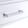 Coleen - High Gloss Writing Desk With USB - Chrome / White - Image 4
