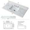 Elegant Sintered Stone Bathroom Vanity Top With Rectangular Undermount Ceramic Sink And Backsplash - White - Image 6