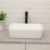 19" 5" Bathroom Sink Combo Rectangular Vessel Vanity Set With Faucet Drop In Ready Ceramic Basin - White / Black - Image 6