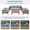 4 Pieces Outdoor Sectional Sofa Set 5 Person Patio Seating Group Outdoor Conversation Set With Cushions And A Coffee Table For Patios, Gardens, Or Balcony - Gray - Image 9