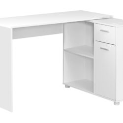 Computer Desk, Home Office, Corner, Storage Drawers, L Shape, Laptop, Contemporary & Modern - White