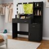 Newly Designed Smart Mirror Dressing Table With Drawers And Storage Cabinet, Dressing Table With Dressing Pad For Bedroom, Dressing Room - Black - Image 7