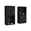 Wall Mounted Bathroom Medicine Cabinet Eak Two Doors, Two Shelves - Black - Image 4