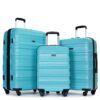 Expandable 3 Piece Luggage Sets Pc Lightweight & Durable Suitcase With Two Hooks, Spinner Wheels, Tsa Lock, (21/25/29) - Aqua Blue - Image 17