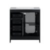 Bathroom Vanity With A Soft Close Glass Door, Adjustable Shelves, And Three Drawers - Black - Image 17